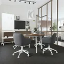 IKEA MITTZON МИТТЗОН, конференц-стол, круглый шпон ореха / белый, 120x75 см 095.305.09 фото thumb №2