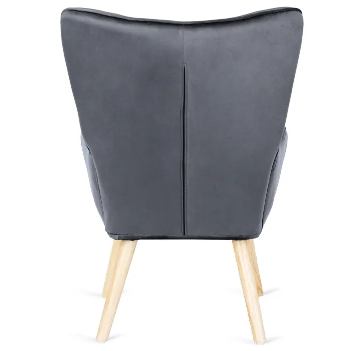 Крісло м'яке оксамитове з підставкою для ніг MEBEL ELITE LOZANO Velvet, Сірий фото №10