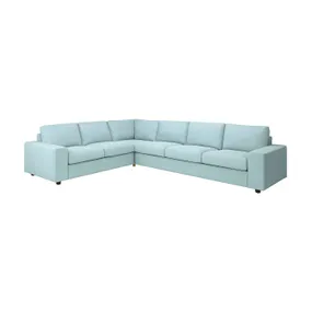 IKEA VIMLE ВИМЛЕ, 5-местный угловой диван, с широкими подлокотниками / Саксемара светло-голубой 794.018.15 фото