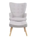 Крісло м'яке з підставкою для ніг MEBEL ELITE LOZANO 2 Velvet, тканина: сірий фото thumb №10