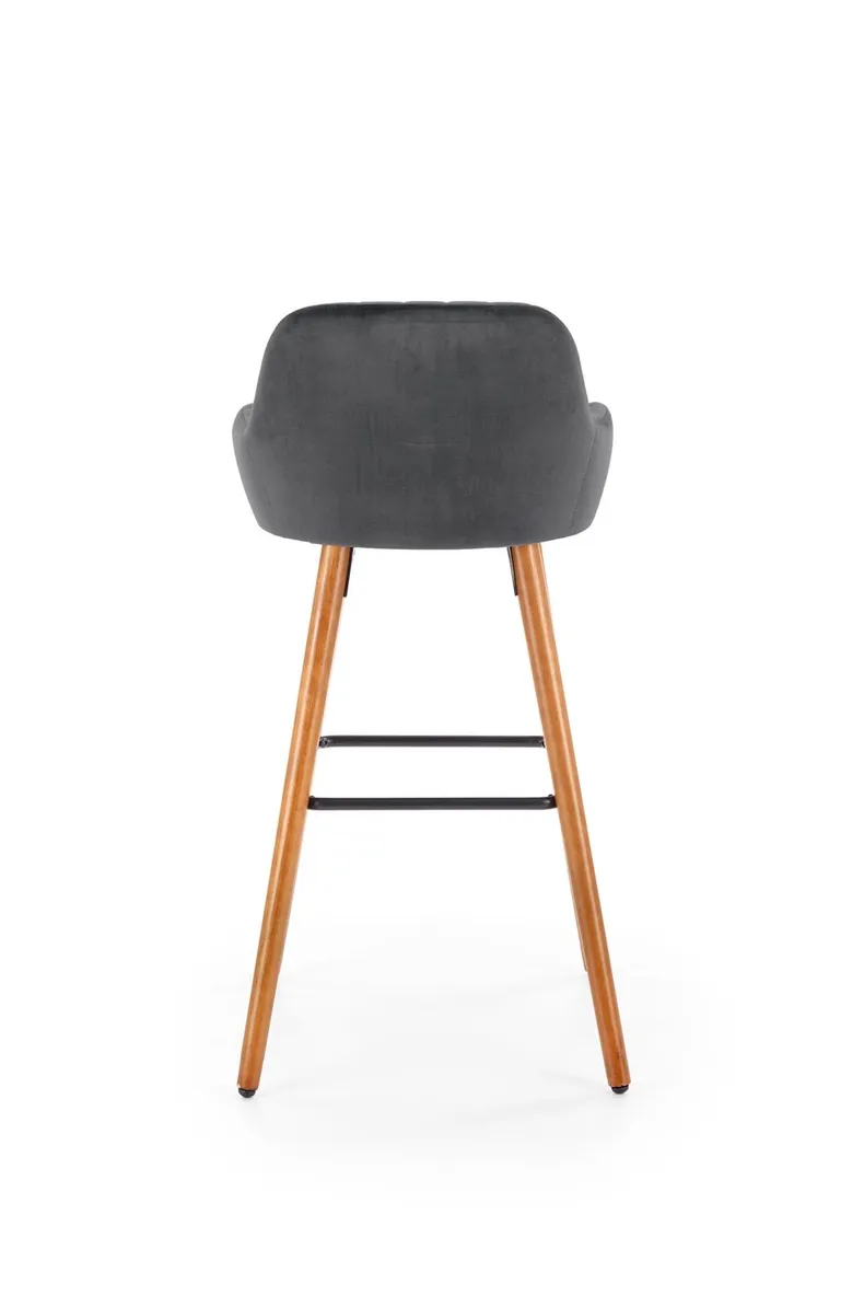 Барный стул HALMAR H93 ножки хокера - орех, обивка - темный серый фото №8