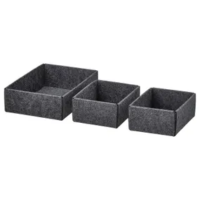 IKEA UPPDATERA УППДАТЕРА, набор коробок, 3 шт., серый 205.441.85 фото