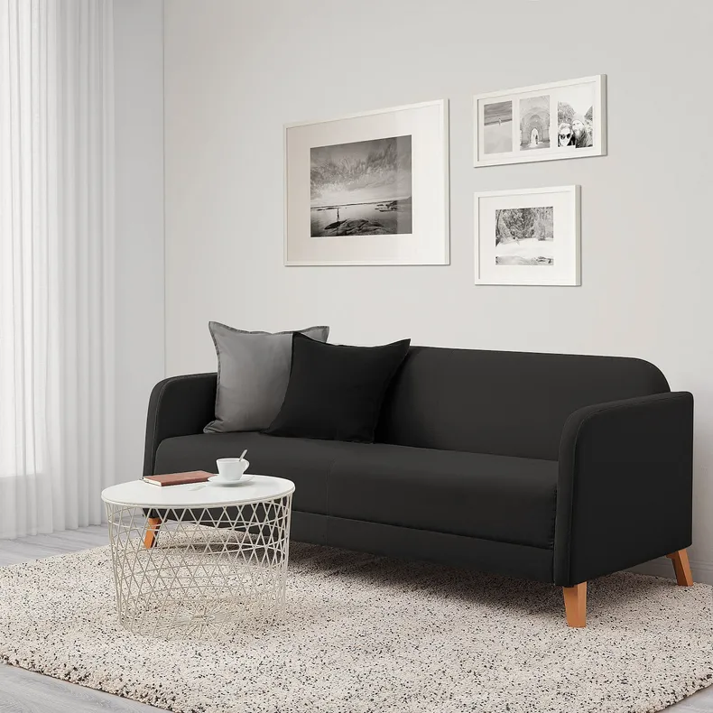 IKEA LINANÄS ЛИНАНЭС, 3-местный диван, Виссл темно-серый 205.122.45 фото №2