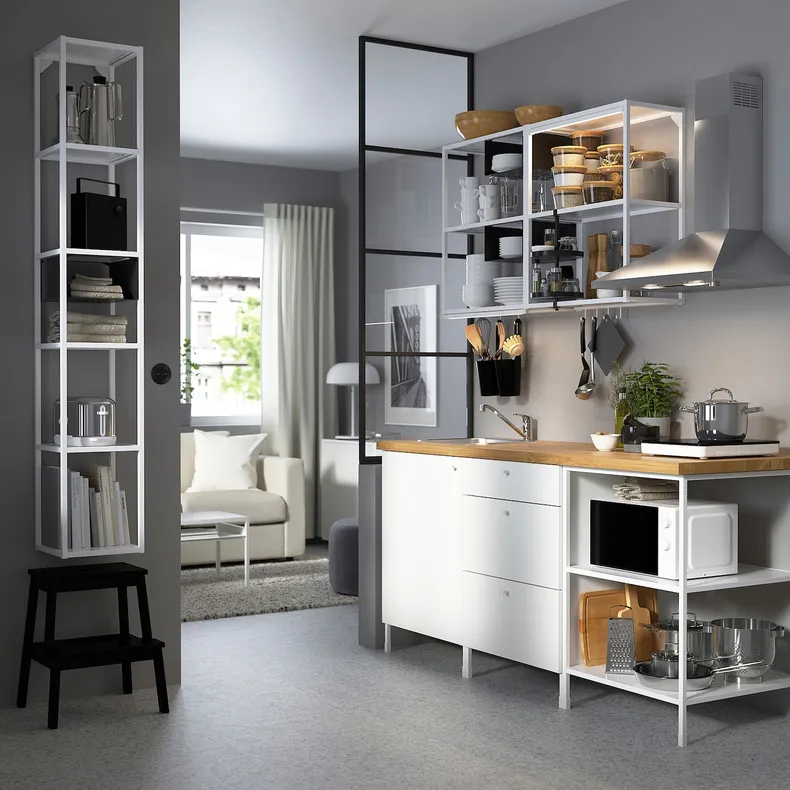 IKEA ENHET ЭНХЕТ, кухня, белый, 183x63.5x222 см 993.374.61 фото №2