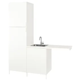IKEA ENHET ЭНХЕТ, комбинация для домашней прачечной, белый, 183x63.5x222.5 см 894.375.74 фото