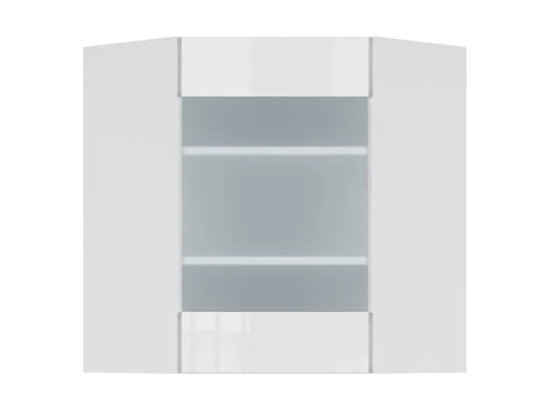 BRW Верхний кухонный гарнитур Tapo Specjal 60 см угловой левый с дисплеем белый экрю, альпийский белый/экрю белый FK_GNWU_60/72_LV-BAL/BIEC фото №1