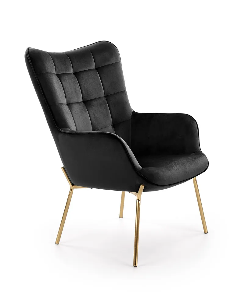 Кресло для дома HALMAR CASTEL 2 золотой / черный фото №1