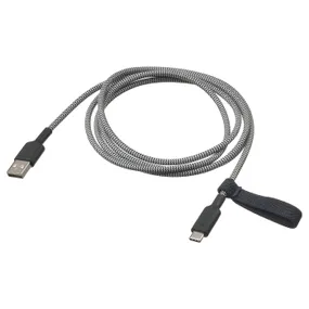 IKEA LILLHULT, USB-A - USB-C, Черный/белый, 1.5 m 905.811.03 фото