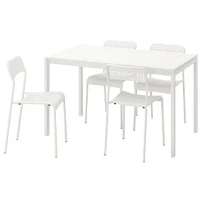 IKEA MELLTORP МЕЛЬТОРП / ADDE АДДЕ, стол и 4 стула, белый, 125 см 990.143.76 фото