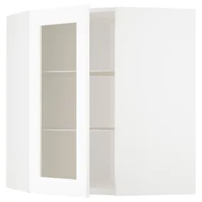 IKEA METOD МЕТОД, кутова настін шафа, полиці / скл двер, білий Енкопінг / білий імітація дерева, 68x80 см 094.736.03 фото