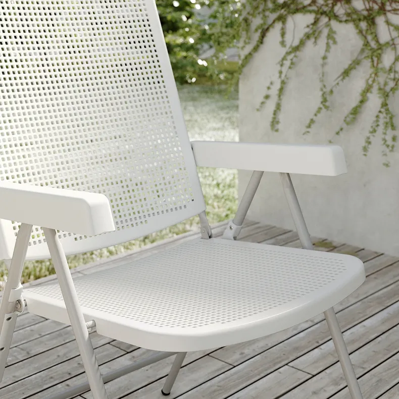 IKEA TORPARÖ ТОРПАРЕ, крісло з відкидною спинкою, вуличне, білий/сірий 205.378.54 фото №4