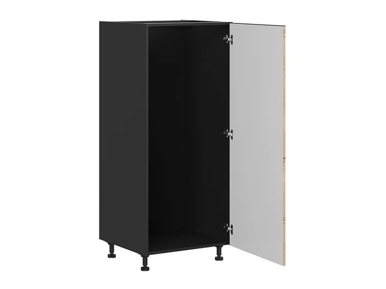 BRW Кухонный шкаф Sole L6 60 см правый дуб галифакс натур для установки холодильника, Черный/дуб галифакс натур FM_DL_60/143_P-CA/DHN фото №3