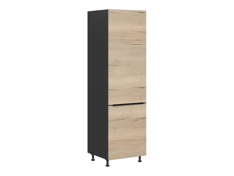 BRW Sole L6 60 см правый высокий кухонный шкаф дуб галифакс натуральный, Черный/дуб галифакс натур FM_D_60/207_P/P-CA/DHN фото №2