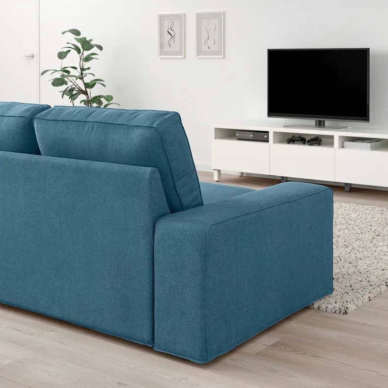 IKEA KIVIK КИВИК, 4-местный угловой диван, Талмира голубая 294.847.33 фото №3