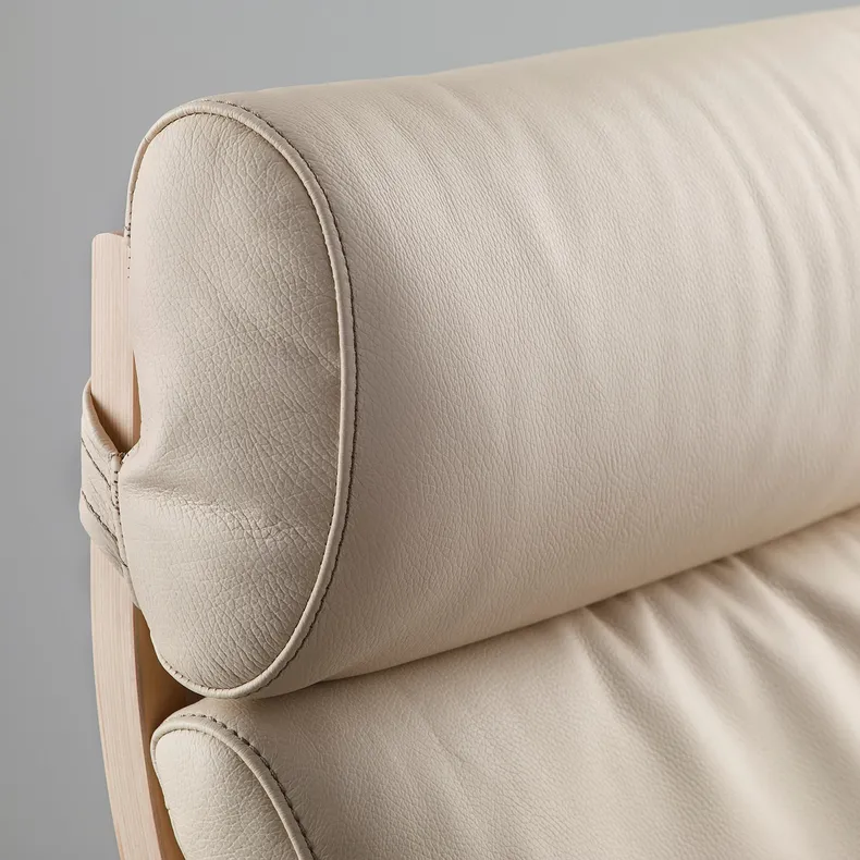 IKEA POÄNG ПОЕНГ, подушка для крісла, Глоса ламана біла 301.059.01 фото №4