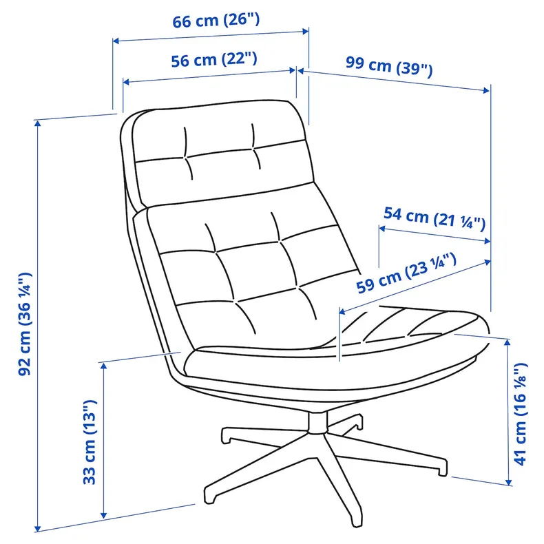 IKEA HAVBERG ХАВБЕРГ, крісло обертове, ГРАНН / БОМСТАД чорний 905.151.08 фото №7