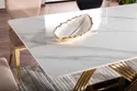 Стіл обідній SIGNAL HERMES, білий мармур / золото, 90x160 фото thumb №10