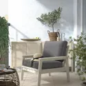 IKEA BONDHOLMEN БОНДХОЛЬМЕН, крісло, вуличне, білий / бежевий / Фрессон / Дувхольмен темно-сірий 895.453.71 фото thumb №2