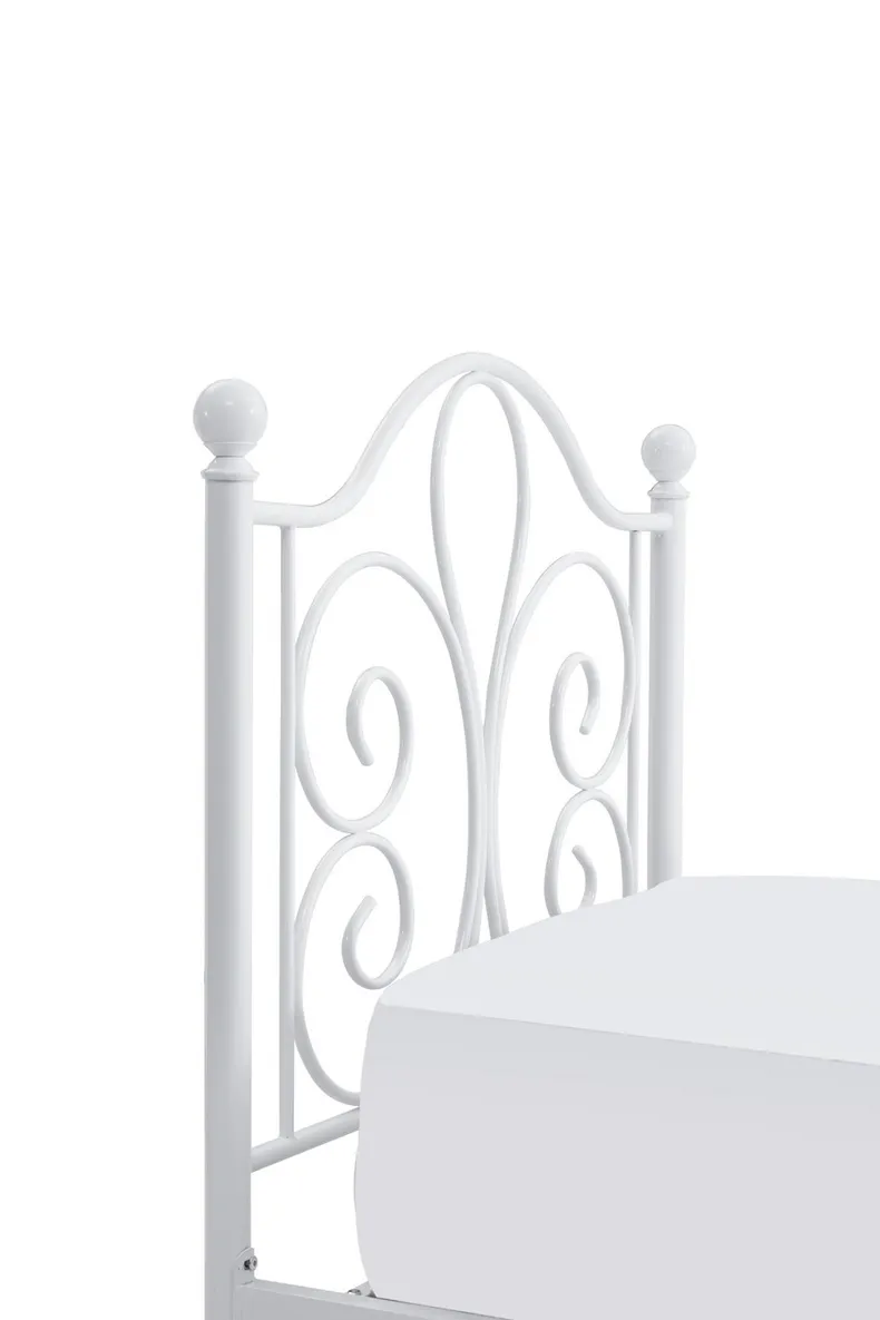 Ліжко металеве односпальне HALMAR PANAMA 90x200 см біле фото №7