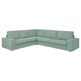 IKEA KIVIK КИВИК, 5-местный угловой диван, Талмира светло-зеленая 994.847.20 фото