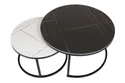 Комплект з 2-х журнальних столиків SIGNAL FERRANTE D, чорний мармур / чорний матовий, 80x80 фото thumb №3
