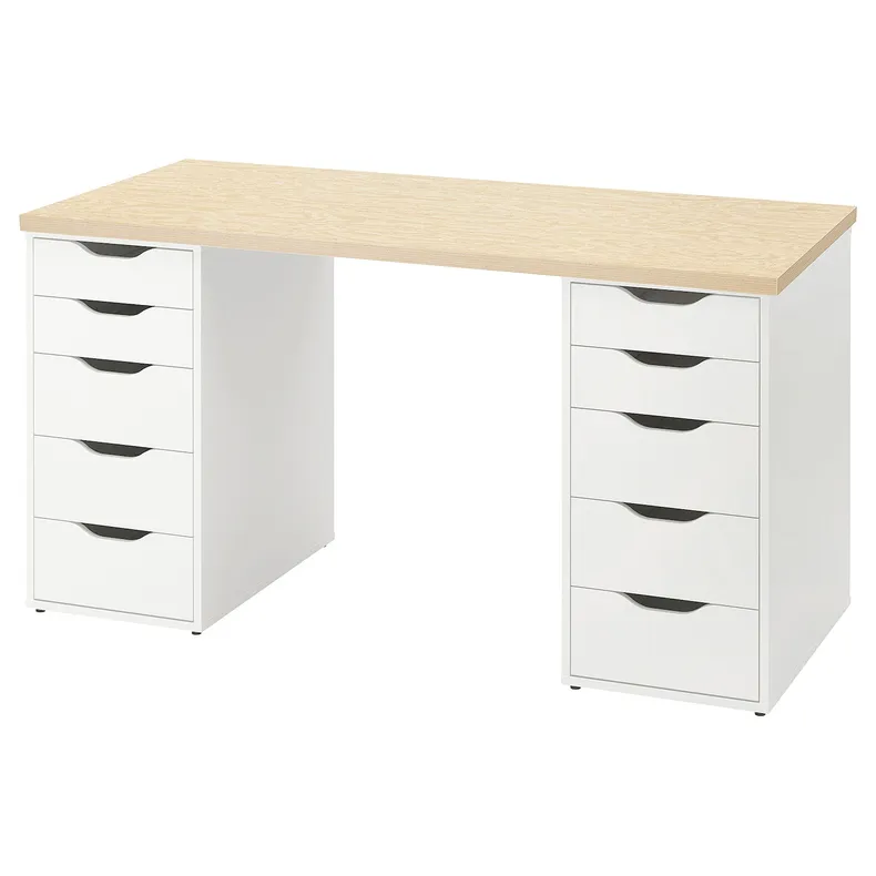 IKEA MITTCIRKEL МИТТЦИРКЕЛЬ / ALEX АЛЕКС, письменный стол, белый с эффектом сосны, 140x60 см 495.087.47 фото №1