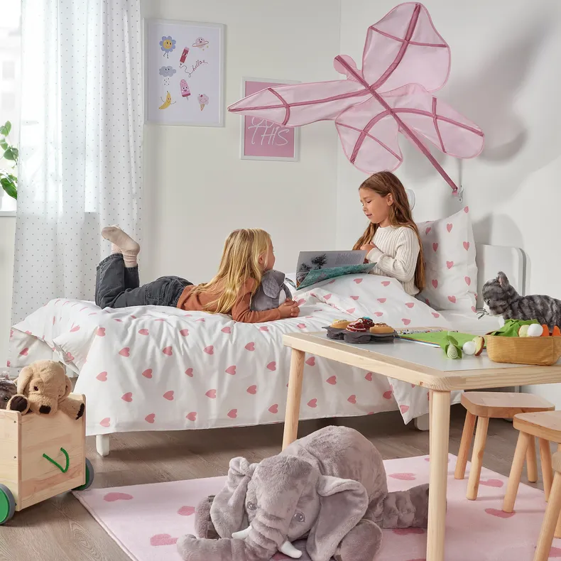 IKEA BARNDRÖM БАРНДРЕМ, килим, рожевий, 133x160 см 805.482.08 фото №3