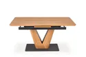 Обідній стіл розкладний HALMAR UMBERTO 160-200x90 см, стільниця - натуральний дуб, ніжка - натуральний дуб/чорний фото thumb №2