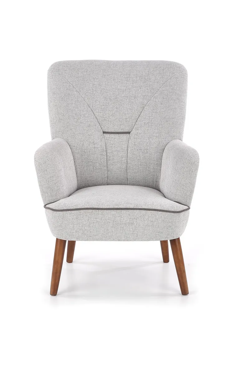 Мягкое кресло HALMAR BISHOP, ткань: серый, ореховый фото №2