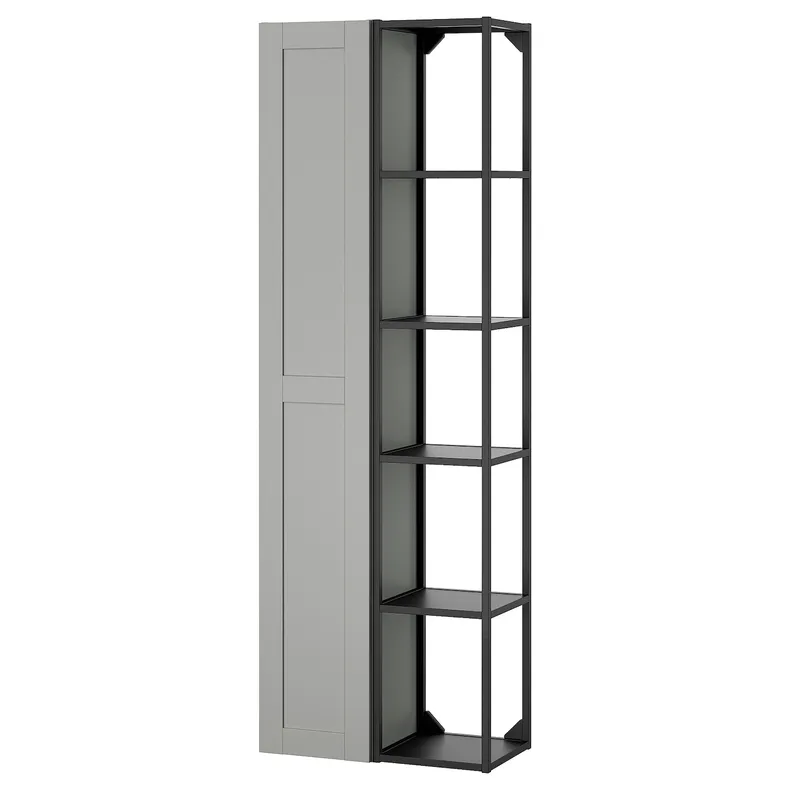 IKEA ENHET ЕНХЕТ, шафа, антрацитовий / сірий каркас, 60x32x180 см 695.479.98 фото №1