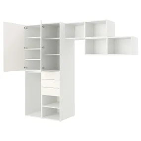 IKEA PLATSA ПЛАТСА, гардероб із 2 дверцятами+3 шухлядам, білий/FONNES ФОННЕС білий, 300x57x241 см 294.253.57 фото