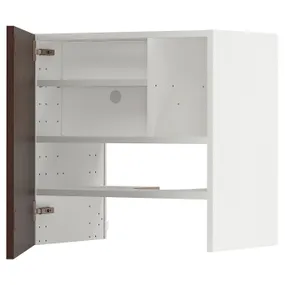 IKEA METOD МЕТОД, настінн шаф д / витяжки з полиц / дверц, білий ХАССЛАРП / коричневий з малюнком, 60x60 см 695.053.14 фото