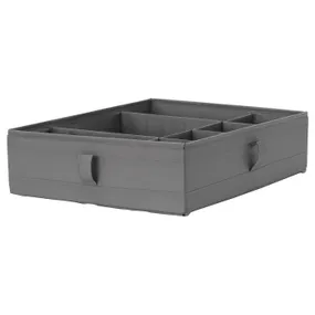 IKEA SKUBB СКУББ, коробка з відділеннями, темно-сірий, 44x34x11 см 504.000.05 фото
