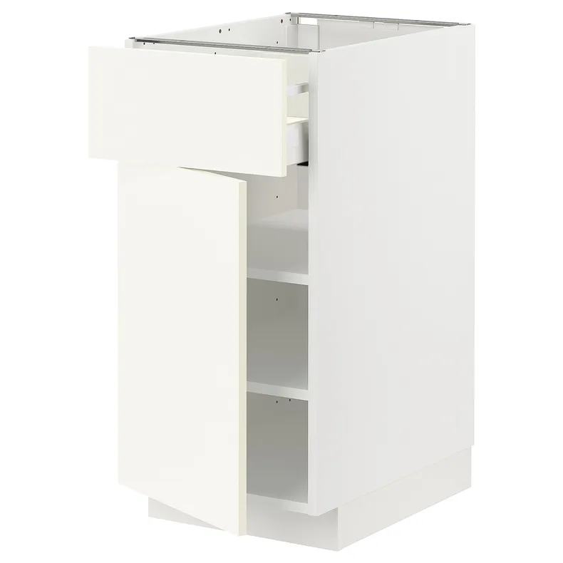 IKEA METOD МЕТОД / MAXIMERA МАКСІМЕРА, підлогова шафа з шухлядами та дверц, білий / ВАЛЛЬСТЕНА білий, 40x60 см 295.072.06 фото №1