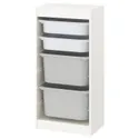 IKEA TROFAST ТРУФАСТ, комбинация д / хранения+контейнеры, белый / бело-серый, 46x30x94 см 093.304.64 фото thumb №1