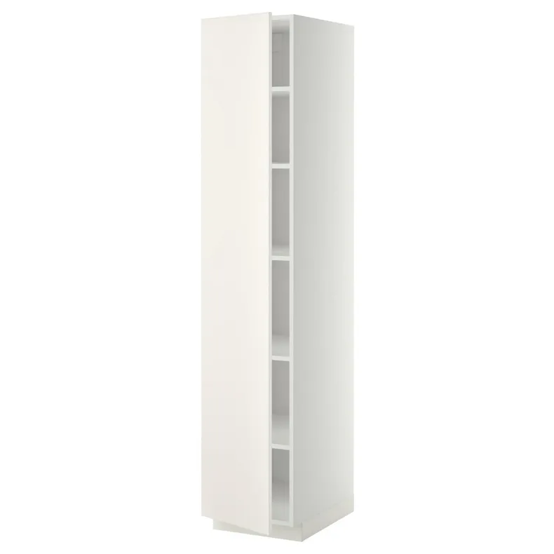 IKEA METOD МЕТОД, высокий шкаф с полками, белый / белый, 40x60x200 см 994.576.51 фото №1