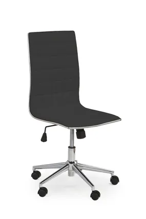 Крісло комп'ютерне офісне обертове HALMAR TIROL чорний, екошкіра фото