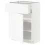 IKEA METOD МЕТОД / MAXIMERA МАКСІМЕРА, підлогова шафа з шухлядами та дверц, білий Енкопінг / білий імітація дерева, 60x37 см 594.734.36 фото