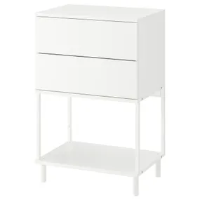 IKEA PLATSA ПЛАТСА, комод с 2 ящиками, белый / фонны, 60x42x93 см 093.253.87 фото