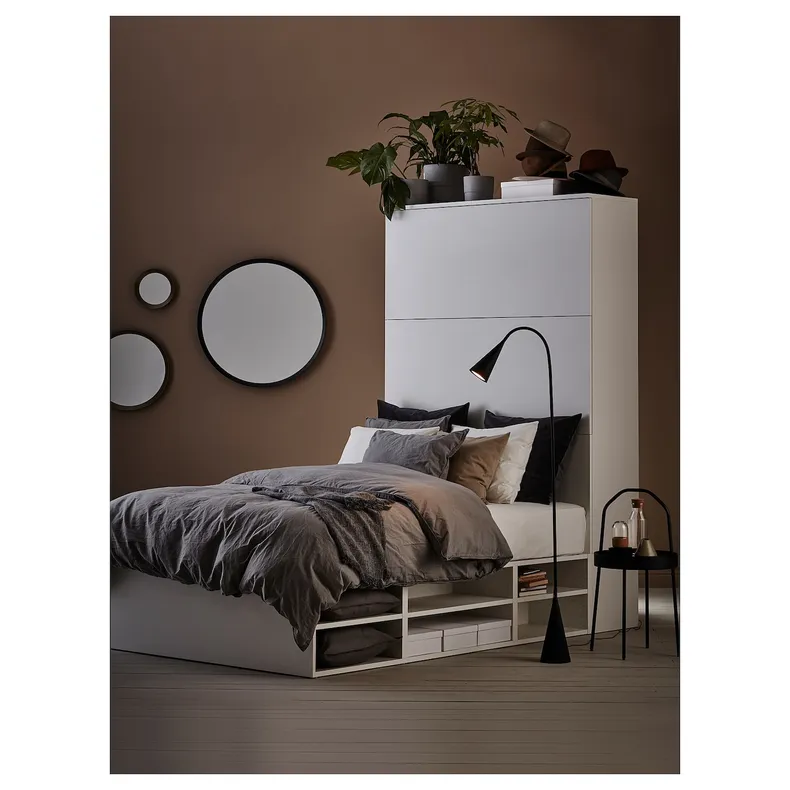 IKEA PLATSA ПЛАТСА, каркас ліжка з відділ д / зберігання, білий, 140x244x223 см 393.365.39 фото №2