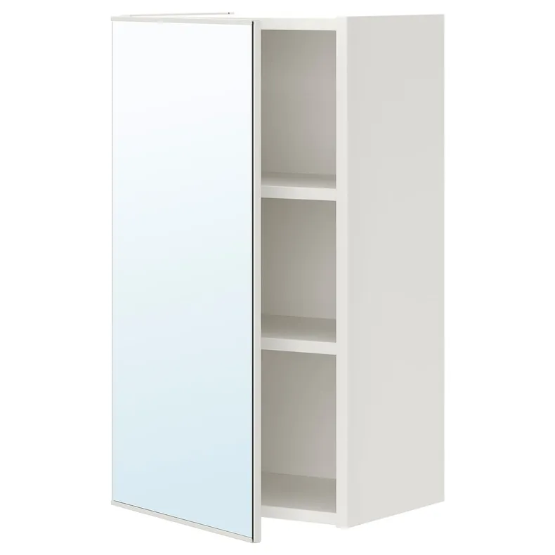 IKEA ENHET ЕНХЕТ, шафа дзеркальна із 1 дверцятами, білий, 40x32x75 см 493.237.01 фото №1