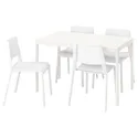 IKEA VANGSTA ВАНГСТА / TEODORES ТЕОДОРЕС, стол и 4 стула, белый / белый, 120 / 180 см 592.211.89 фото thumb №1