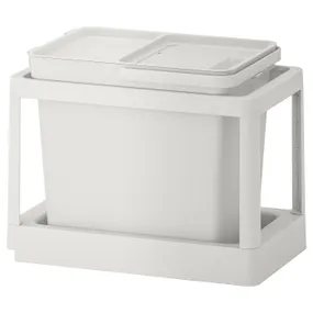 IKEA HÅLLBAR ХОЛЛБАР, решение для сортировки мусора, с удлинителем / светло-серый, 22 l 093.088.25 фото