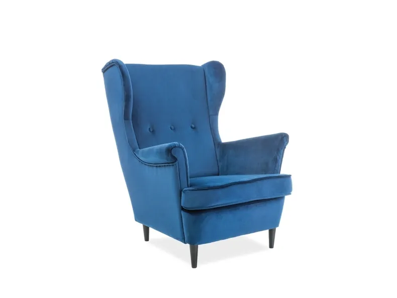М'яке крісло оксамитове SIGNAL LORD Velvet, Bluvel 86 - темно-синій фото №1