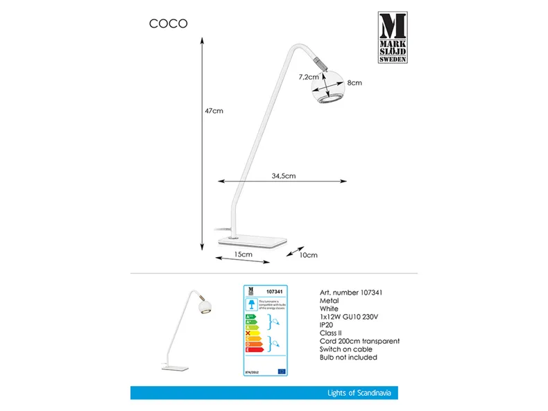 BRW Coco, настільна лампа 071396 фото №3