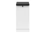 BRW Junona Line базовый шкаф для кухни 40 см левый с топом белый, белый/белый/металлический сланцевый черный/золотой D1D/40/82_L_ZBL-BI/BI/LMC фото