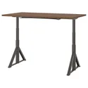 IKEA IDÅSEN ІДОСЕН, стіл регульований, коричневий/темно-сірий, 160x80 см 392.810.04 фото thumb №1