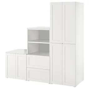IKEA SMÅSTAD СМОСТАД / PLATSA ПЛАТСА, шафа, білий/з каркасом, 180x57x181 см 294.876.37 фото