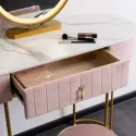 Туалетний столик з пуфом MEBEL ELITE ASHLEY, рожевий / золотий фото thumb №4