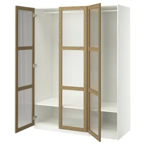 IKEA PAX ПАКС / TONSTAD ТОНСТАД, гардероб, комбинация, белое/дубовое стекло, 150x60x201 см 995.490.24 фото